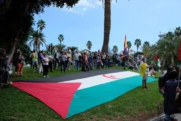 Telde secunda en la capital la concentración por la autodeterminación del pueblo saharaui/TA, Acfi Press y José Manuel García.